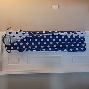 Susan Graver liquid knit polka dot maxi dress - L